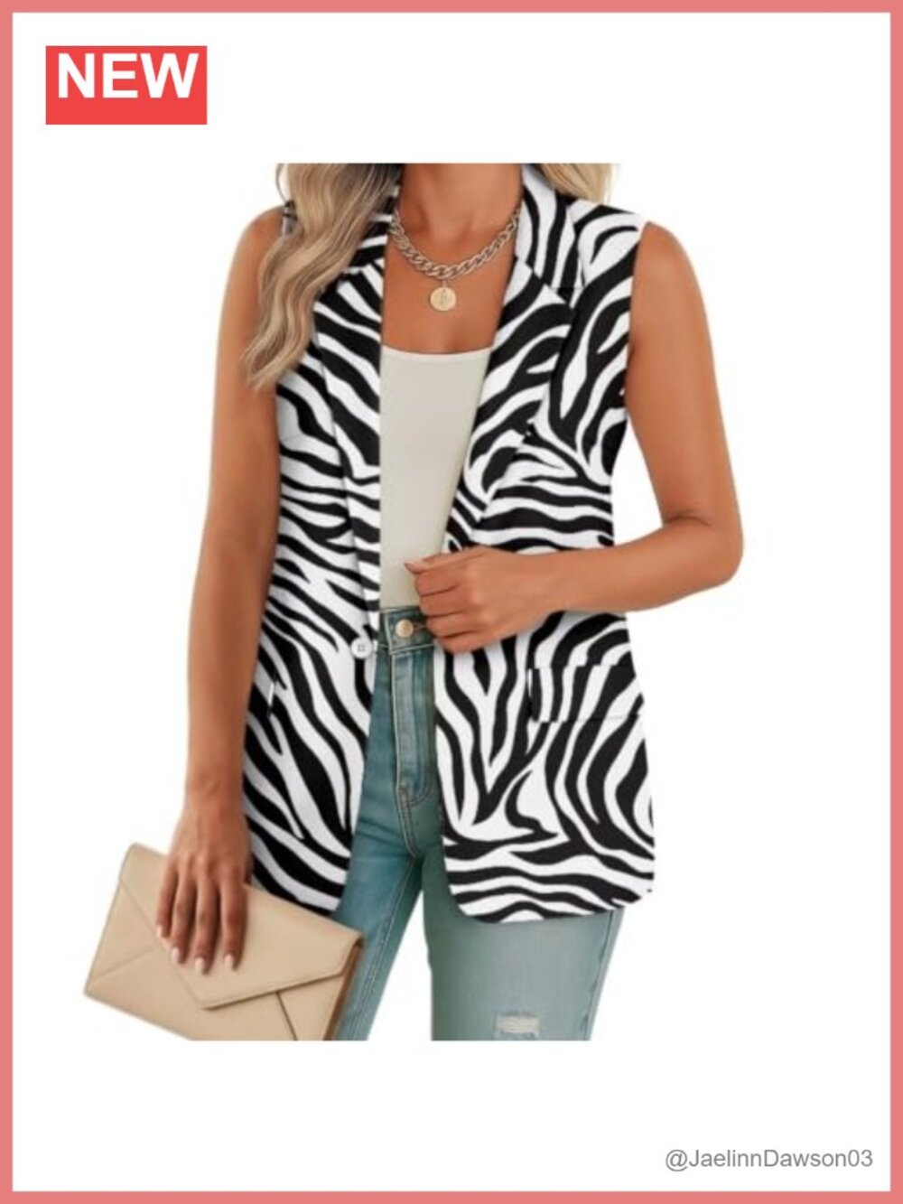 Women's Sleeveless Open Front Blazer Vest Slim Fit Business Office Outfit